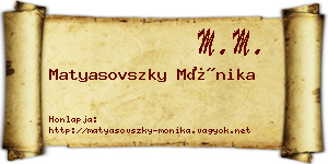 Matyasovszky Mónika névjegykártya